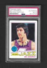 Gail Goodrich New Orleans Jazz Signed Basketball Card PSA Cert Authentic Auto