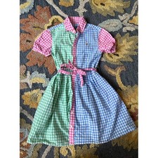 Polo by Ralph Lauren Pink, Green Blue Gingham Shirt Dress Girls Size 12