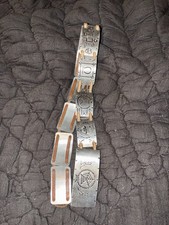 Vintage Handmade Aluminum Leather Belt Decorative