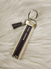 Hermes Upcycled Repurposed Leather Keychain Key Fob Accessories Authentic