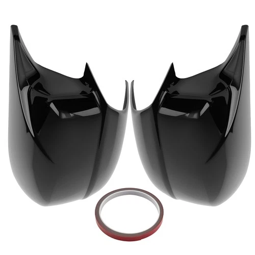 2pcs Mirror Cover Assembly for Dodge Charger Chrysler 300 200 11-23 Black ABS