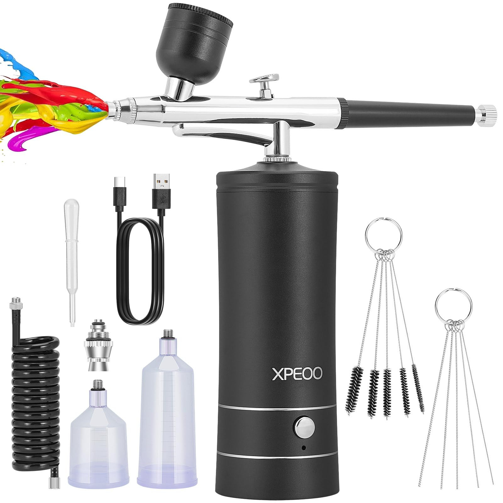 Airbrush KIT Cordless 27PSI Rechargable with Compressor Portable Air Brush Se...