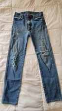 Mens Wrangler 13MWZ Cowboy Cut Jeans - Blue 31x36, Pre Owned