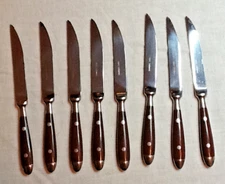 SEIRRIA STEAK KNIVES (SET OF EIGHT) WOOD HANDLES / STAINLESS BLADES 043025C