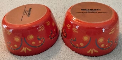 2 New World Market Santa Fe Mexican style pottery two beautiful red bowls - 第 2/3 張圖片