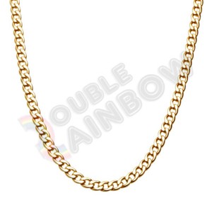 Authentic Men Women's 14K Gold Plated Cuban Curb Necklace Link 18-36"Chain