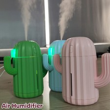 Air Humidifier Mist Cactus Design With Led Lights Decoration For Bedroom Office