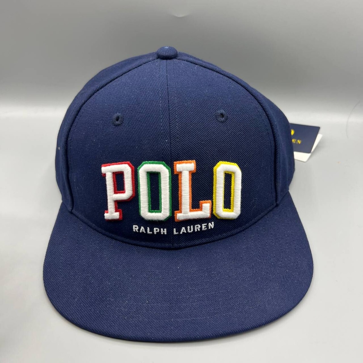 Polo Ralph Lauren Hat Men Navy Blue Embroidered Logo Snap Back Cap