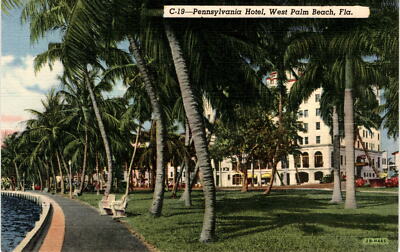 Pennsylvania Hotel, West Palm Beach, Florida, F. E. C. News Co., Curt Postcard