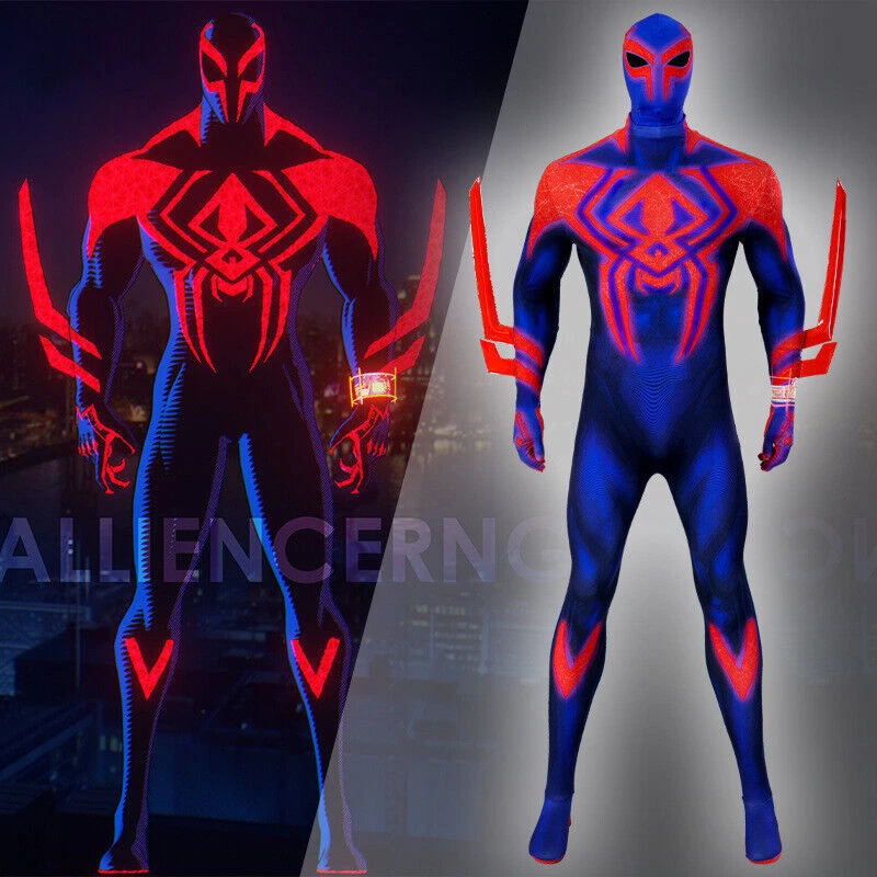 Costume Uomo Ragno Ultimate Spider-Man 2099 - Cosplay Halloween Muscle Zentai - Rosso E Blu