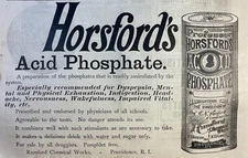 1884 Professor Horsford's Acid Phosphate Print Ad Rumford Chemical Works RI