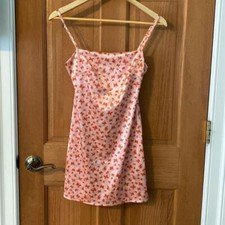 Urban Outfitters Small Pink & Orange Butterflies Soft Silky Dress