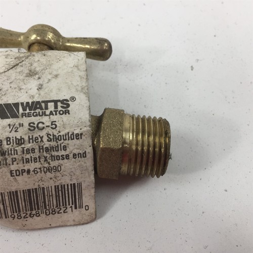 Watts Regulator Hose Bibb 1/2" NPT Male Bronze SC-5 Tee Handle - Picture 4 of 6