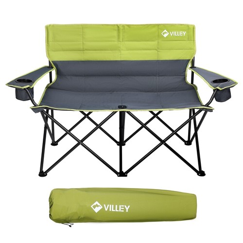 Folding Double Camping Chair Extra Wide Loveseat Heavy Duty Camping Couch 500LBS - Picture 8 of 8