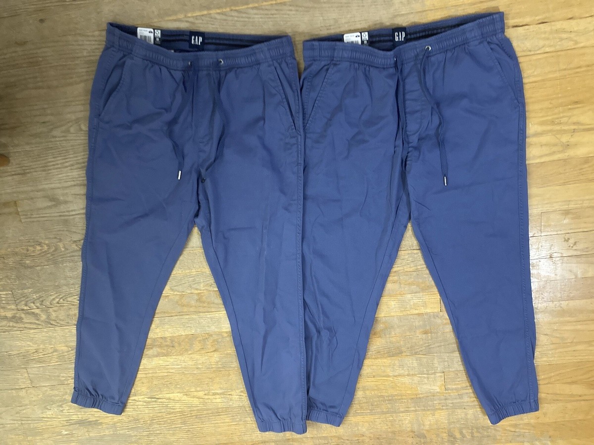 GAP Twill Jogger Mens Medium Blue Indigo Set Of 2! NWT!