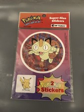 Pokemon Super Size Stickers Pack Artbox 1999 NEW Sealed Vintage Decal Meowth