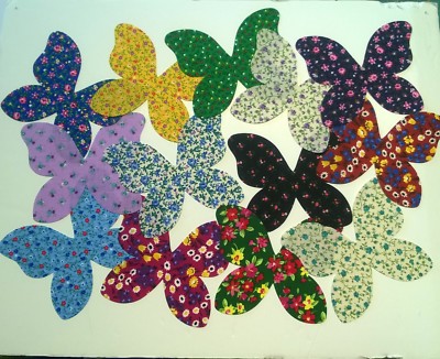 Batik Butterflies Large fabric scraps Pack remnants patchwork bundle 100/% cotton