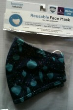 Boomer Naturals Reusable Face Mask Ornaments Blue Adult Small  Large New Sealed