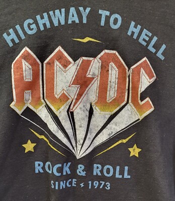 AC/DC Highway To Hell Hooded Black Sweatshirt, Size Medium M, Hoodie