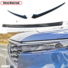 For Honda CR-V 2023-2025 ABS Gloss Black Front Bumper Engine Lid Grill Cover Kit
