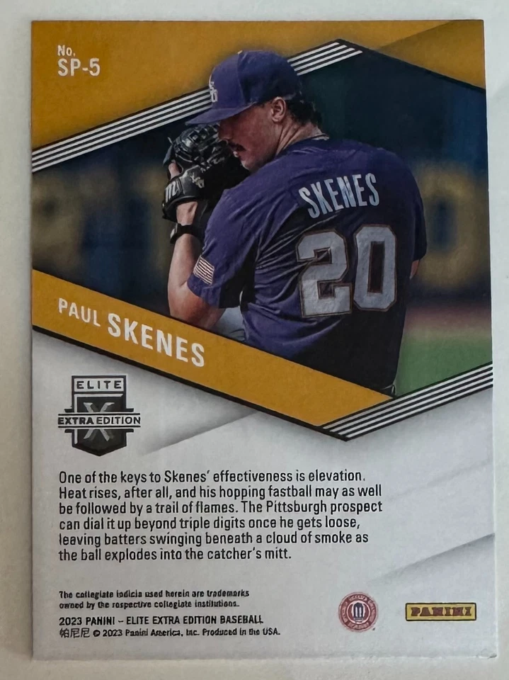 2023 Panini Elite Extra Edition Paul Skenes SPELLBOUND "E" #SP-5 - Image 2 of 2