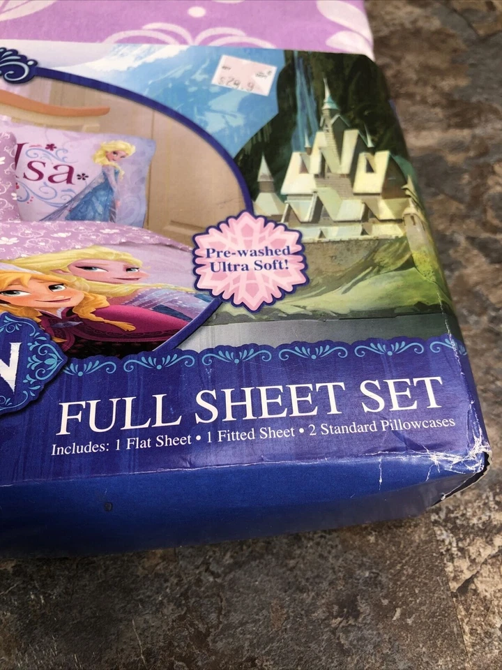 Комплект простыней Disney Frozen Bed Sheet из 4 предметов предварительно выстиранный ультрамягкий Anna Elsa - Изображение 3 из 4