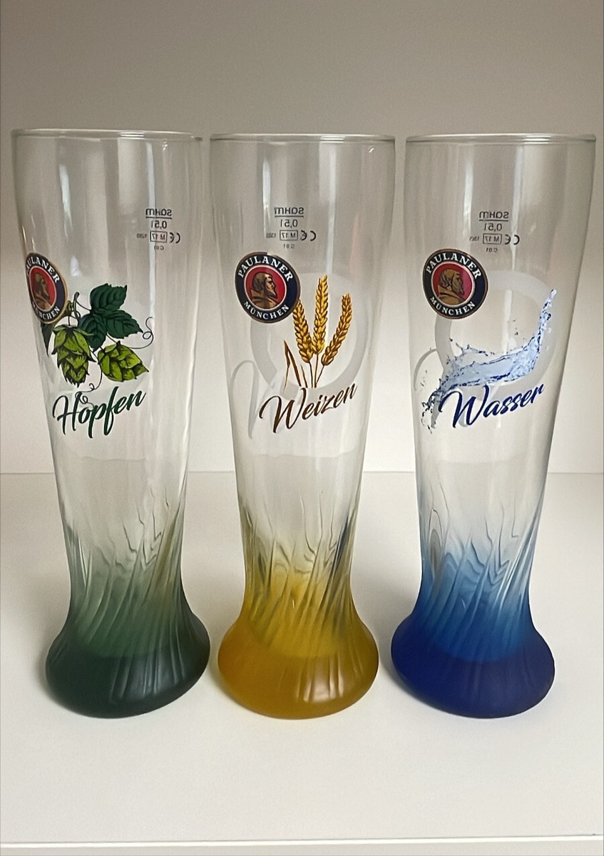 Paulaner Weizen Wasser Hopfen Gläser 0,5 L Sahm Bier Biergläser Sonderedition