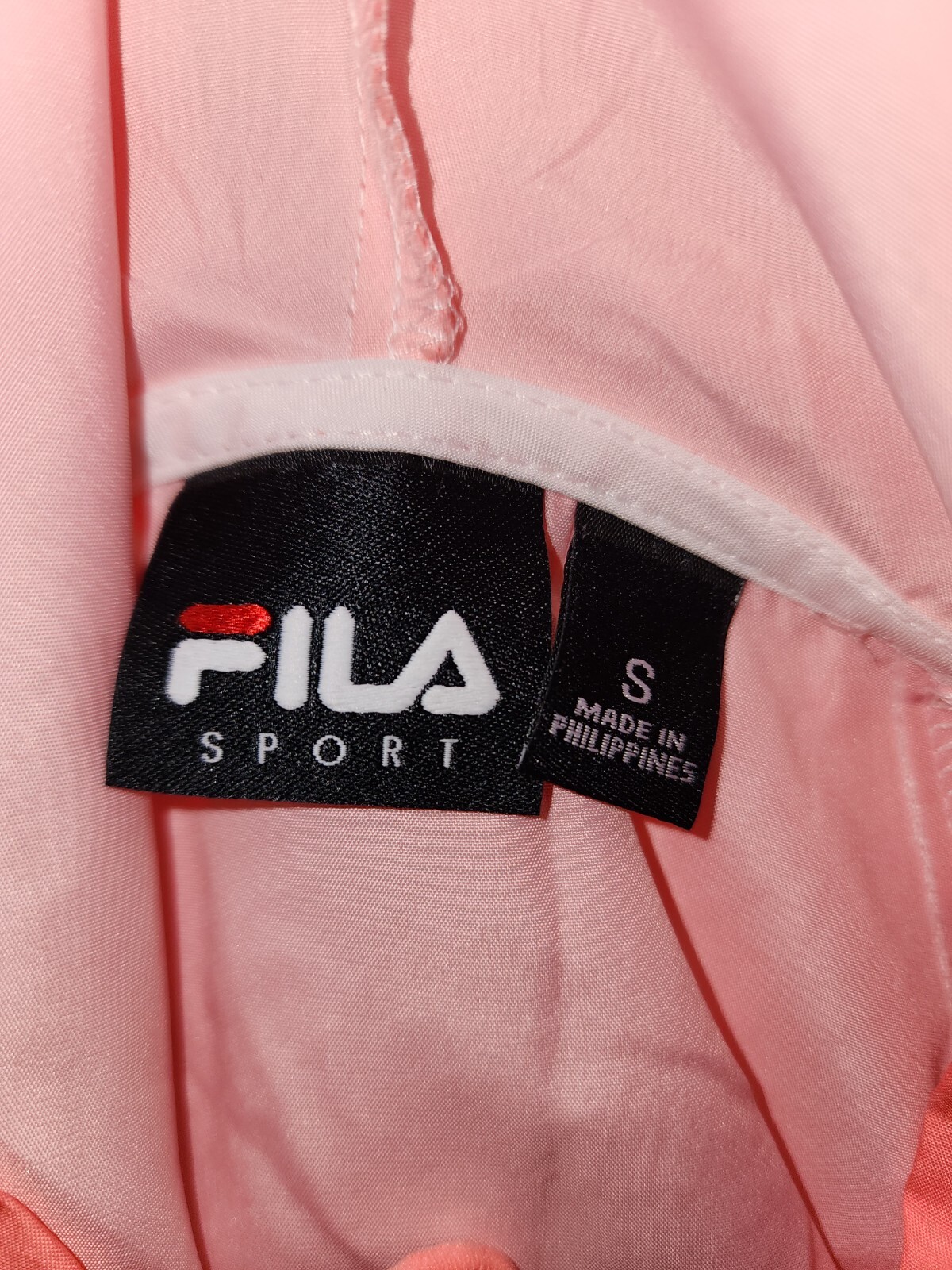 Fila Sport Jacket Womens Small Orange Pink Windbreaker Hoodie Full Zip