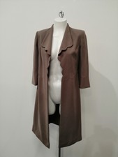 Artigiano Beige Long Jacket/coat Size 10 Wavy Hem