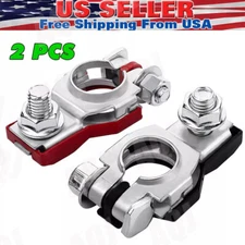 2PCS Car Battery Cable Terminal Connectors Clamp Quick Release Positive Negative
