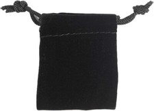120 Black Velvet Drawstring 1  x 2 Pouches Draw String Jewelry Gift Bags Pouch