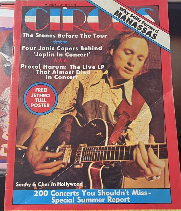 Circus Magazine  July 1972 Manasas Rolling Stones Janis Joplin.  Missing Poster