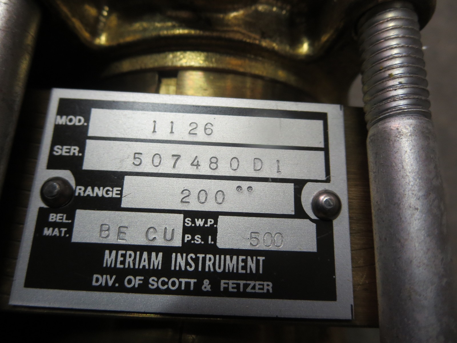 Meriam Flow Meriam 1126 Flow Meter 3500 GPM | eBay