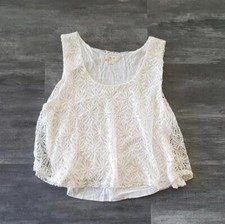 Cream Lace Cropped Babydoll Tank