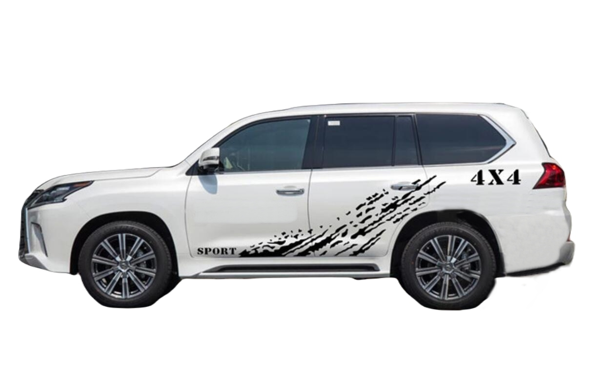 Graphic Mud Splash Stripe Car Sticker For Lexus LX570 GX460 4X4