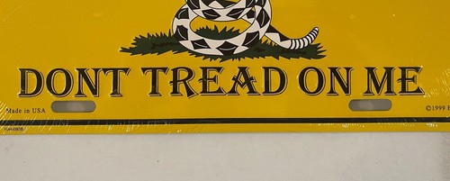DON’T TREAD ON ME RATTLESNAKE booster license plate Tea Party Gadsden Flag Snake - Picture 3 of 7