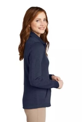 Port Authority Ladies Slub Fleece Full-Zip Jacket L293 - Contoured Fit, Cotton/Poly Blend - View #5