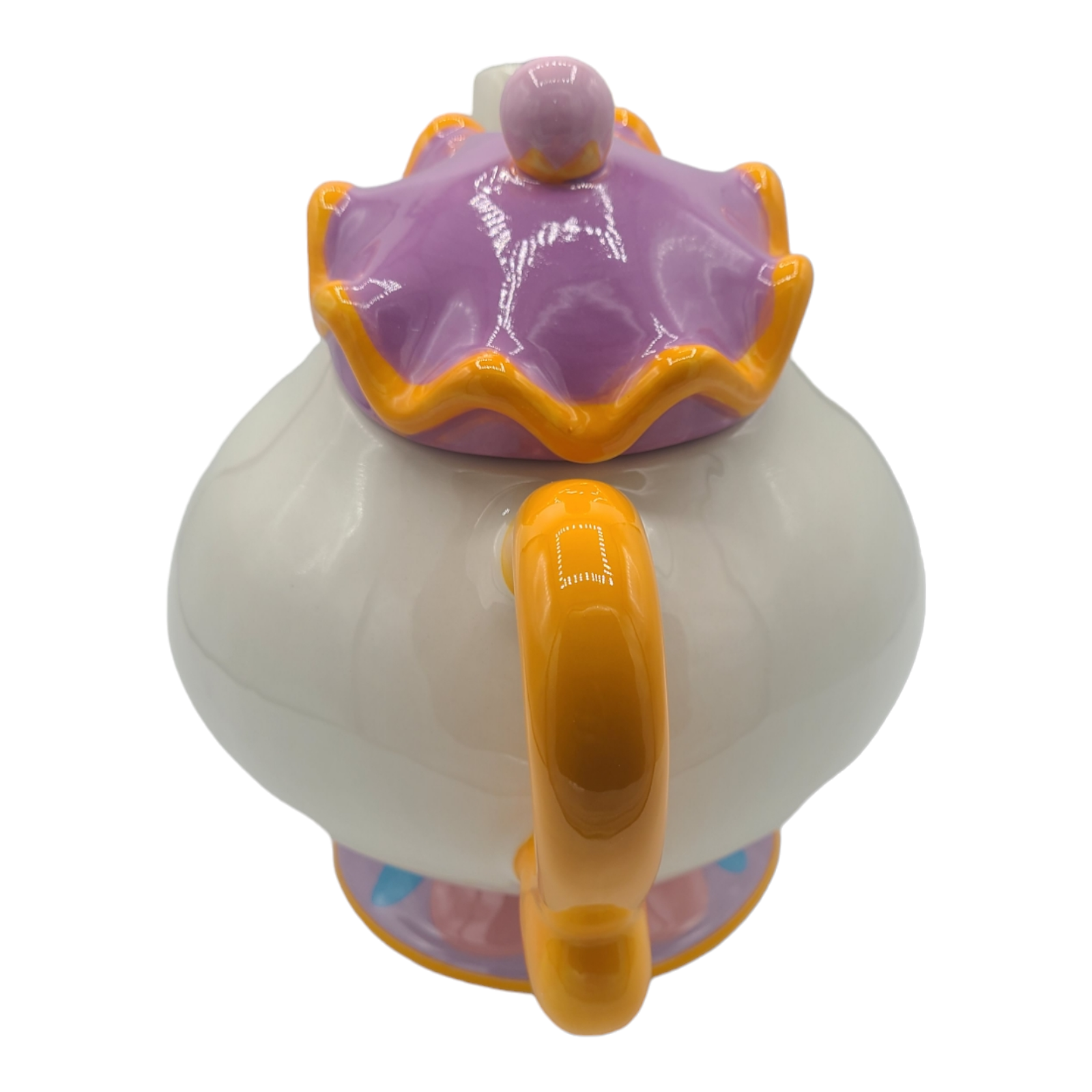 Disney Beauty and the Beast Mrs. Potts Ceramic Teapot w/ Lid and Tea
