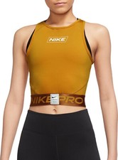 NIKE PRO WOMEN'S DRI-FIT PERFORMANCE GRAPHIC CROP TANK TOP MEDIUM DQ5593