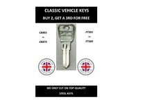 MG LAND ROVER LOTUS MG KEYS CUT 2 CODE CB801 - CB875 FT301 - FT360 SERIES