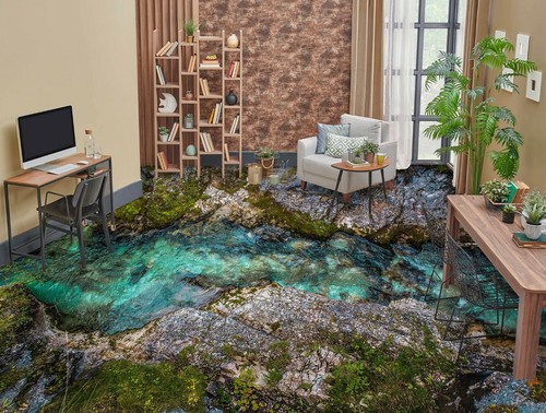3D Green River 62RAIN55 Floor WallPaper Murals Wall Print Decal AJ Honey - Picture 2 of 5