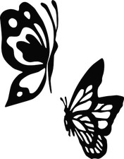 Two Butterflies Decal Laptop Sticker 42 different colors available