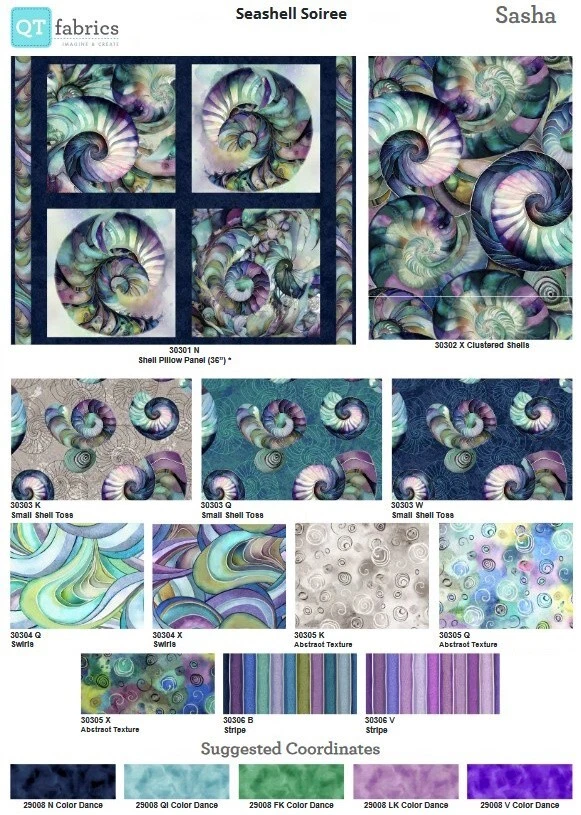 Quilting Treasures - Seashell Soiree - Abstract Texture - Multi, BTY - Image 3 of 4