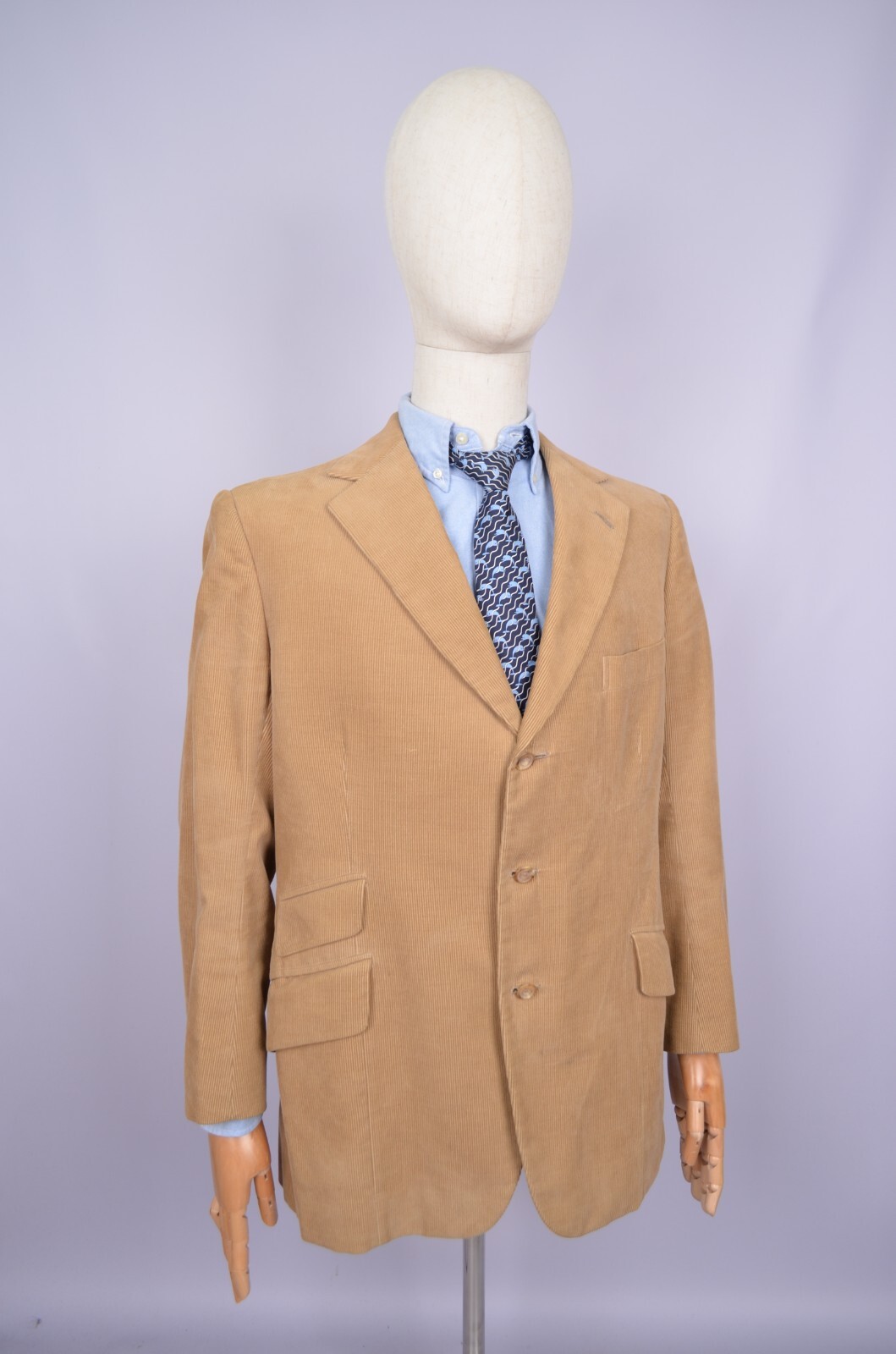 FILA Giacca blazer Henry Poole & Co Savile Row beige velluto a coste 1976 taglia ~42 anni 70 vintage