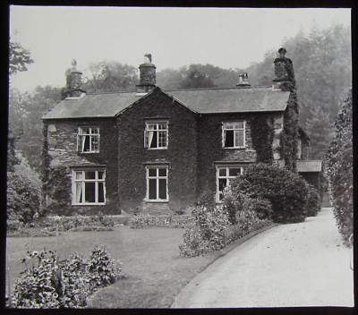 Glas magische Laterne Dia AMBLESIDE DR ARNOLDS HAUS UM 1910 ALTES FOTO ENGLAND