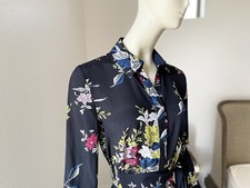 Diane Von Furstenberg 100% Silk Belted Shirt Dress