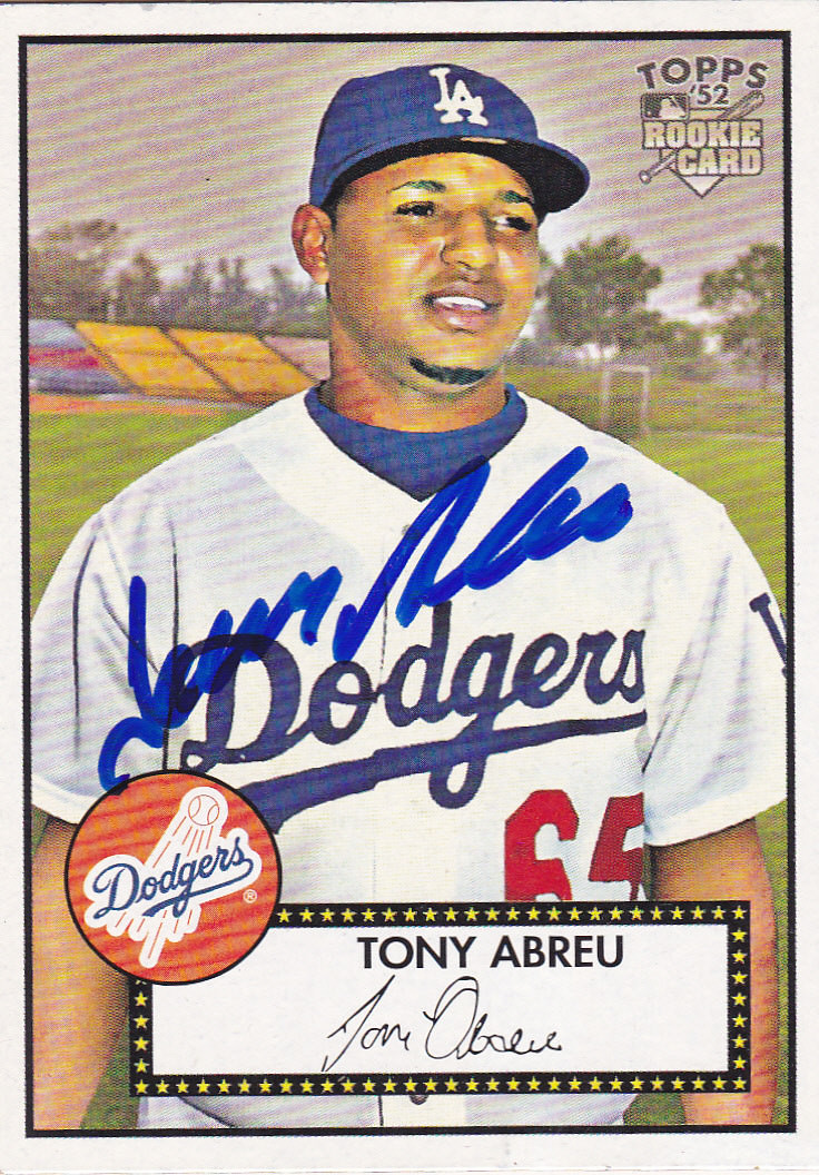 TONY ABREU LOS ANGELES DODGERS SIGNED 52 ROOKIE CARD GIANTS ROYALS
