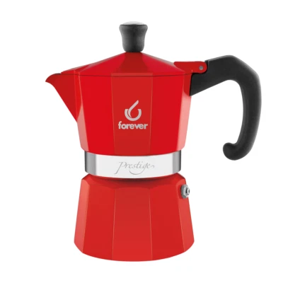 Forever Caffettiera Prestige moka alluminio La Rossa1 2 3 6 tazze caffè - Rotex