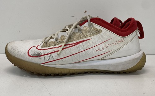 Nike Huarache 7 Varsity Turf White Red Gum Lacrosse Shoes Men's Size 9.5