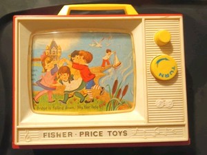 Jouet Ancien Fisher Price - Boîte à Musique Avec Mécanisme Visible, 1964, USA